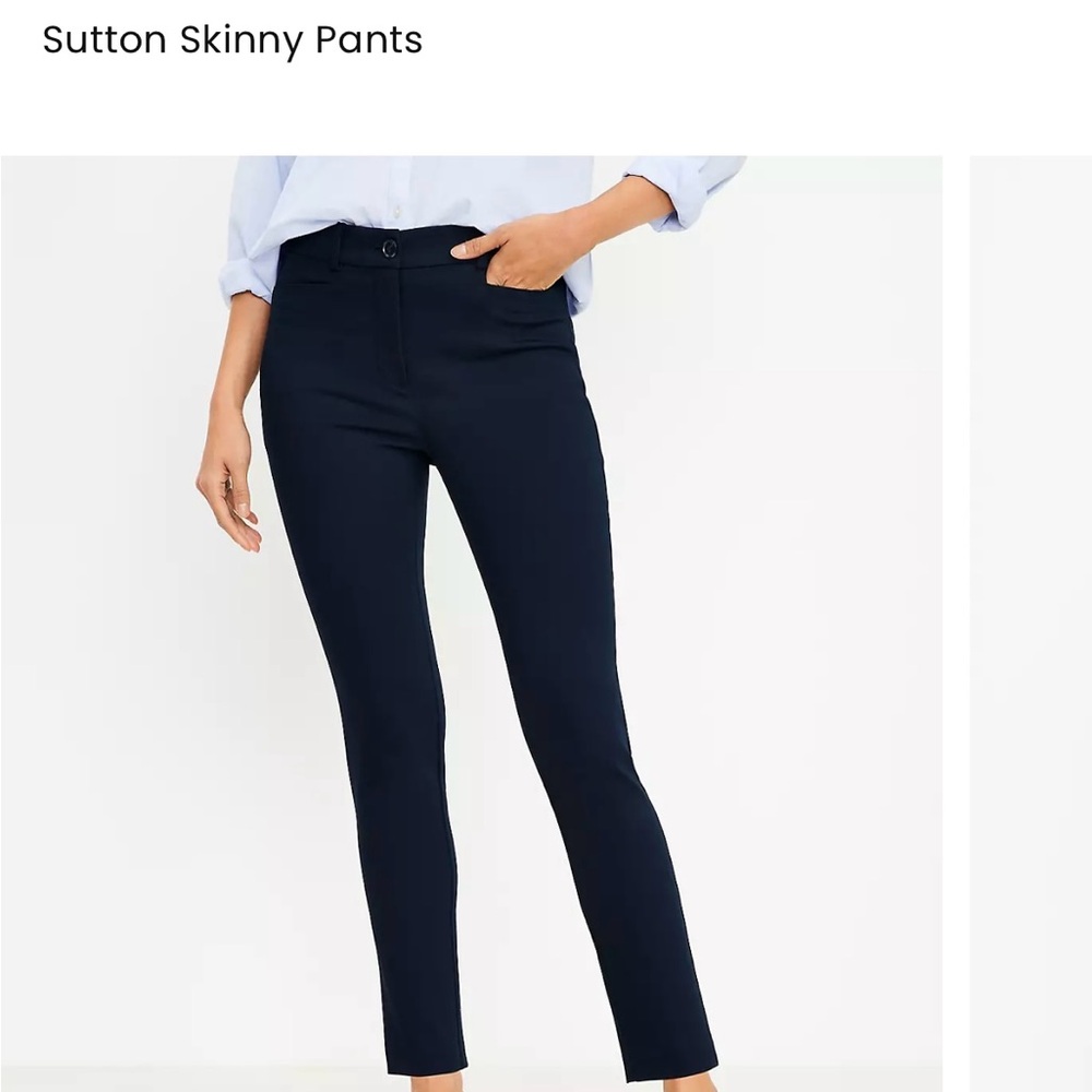 LOFT Sutton Skinny Pants - Dark Blue